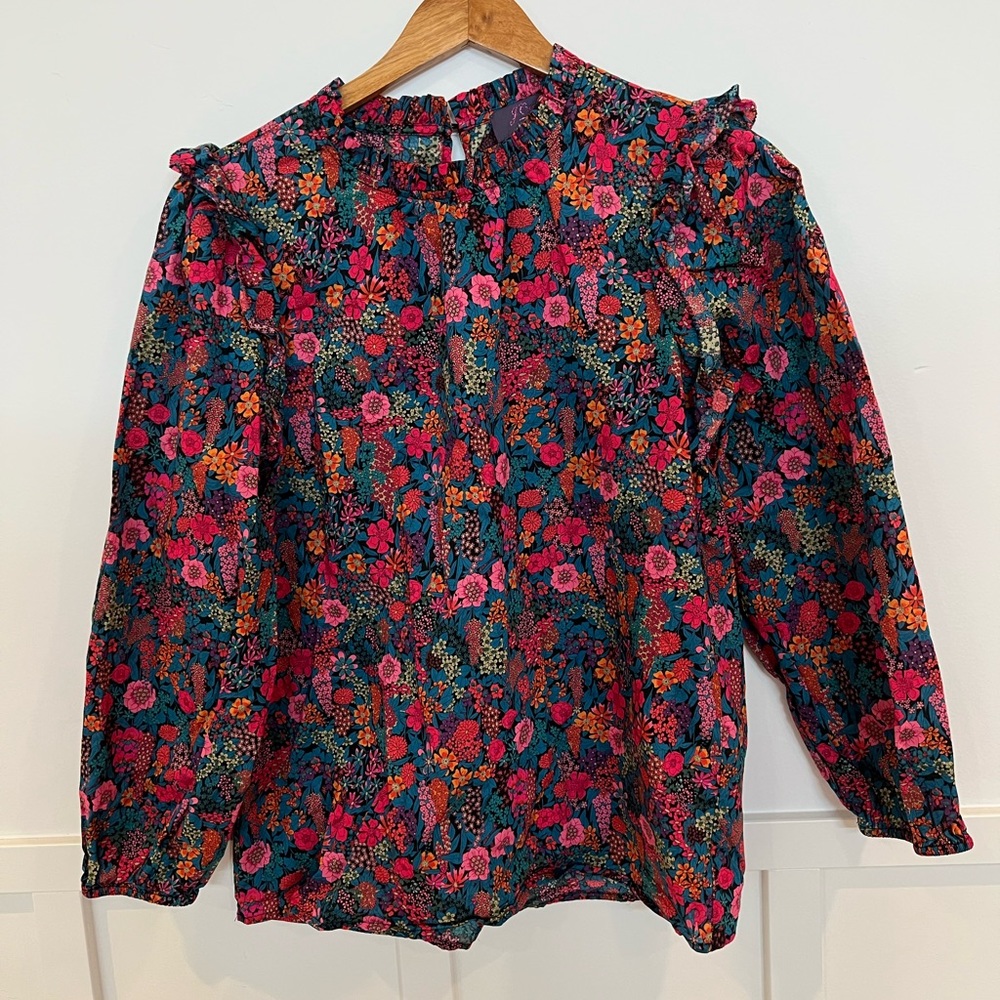 J Crew | Flutter sleeve top in exclusive Liberty Ciera Print | Womens Blouse
